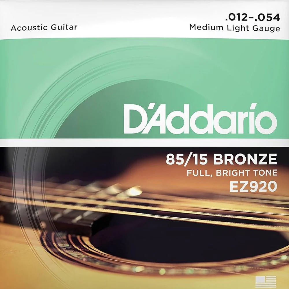 D'Addario EZ920 85/15 Bronze Acoustic Guitar Strings Medium Light (12-54)