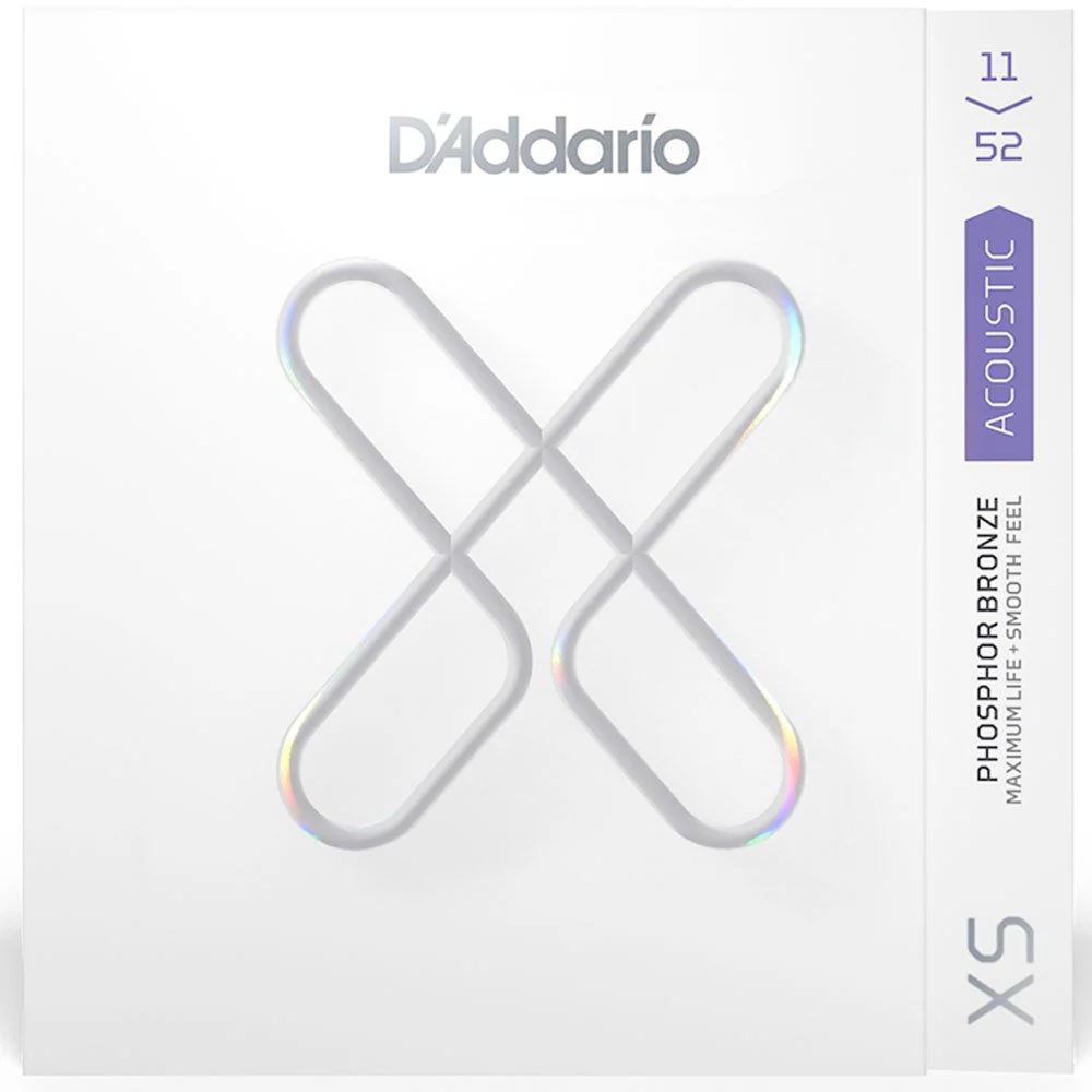 D'Addario XS Coated Acoustic Phosphor Bronze Strings - Custom Light Set (11-52)