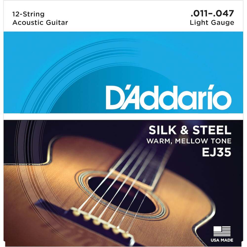 DAddario EJ35 Silk Steel 12String Folk Guitar Strings 1147