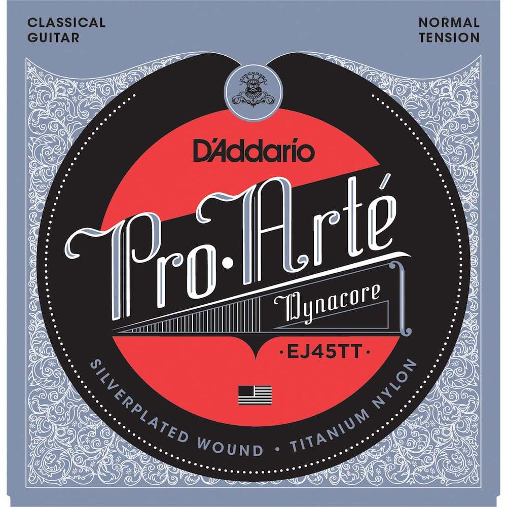 DAddario EJ45TT ProArte Dynacore Classical Guitar Strings Titanium Trebles