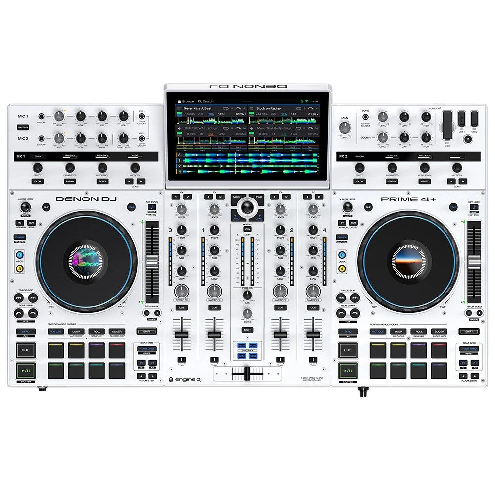 Denon Prime 4+ Standalone 4-Deck DJ System (Special Edition White)