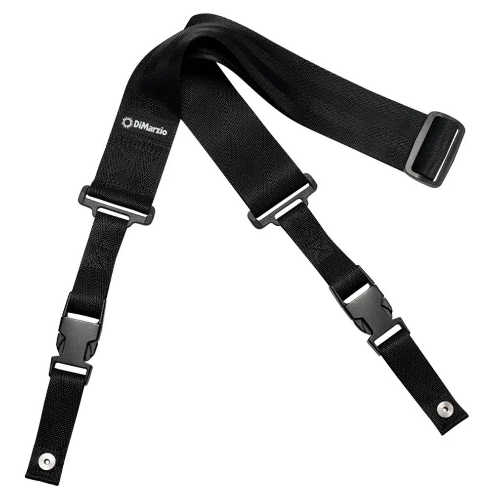 DiMarzio DD2200BKS 2" Extra Short Nylon Cliplock Strap (Black Nylon)