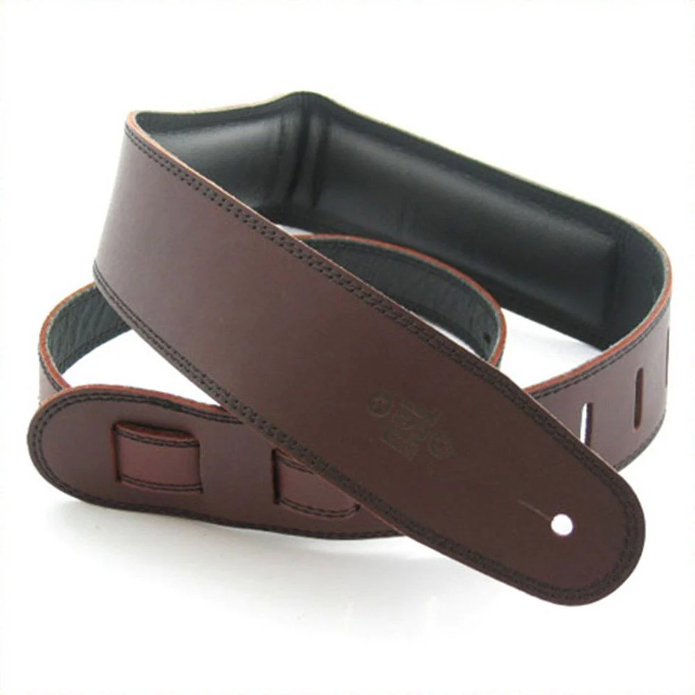 DSL GEG Series Padded Guitar Strap (Saddle Brown, Black Backing, 2.5")