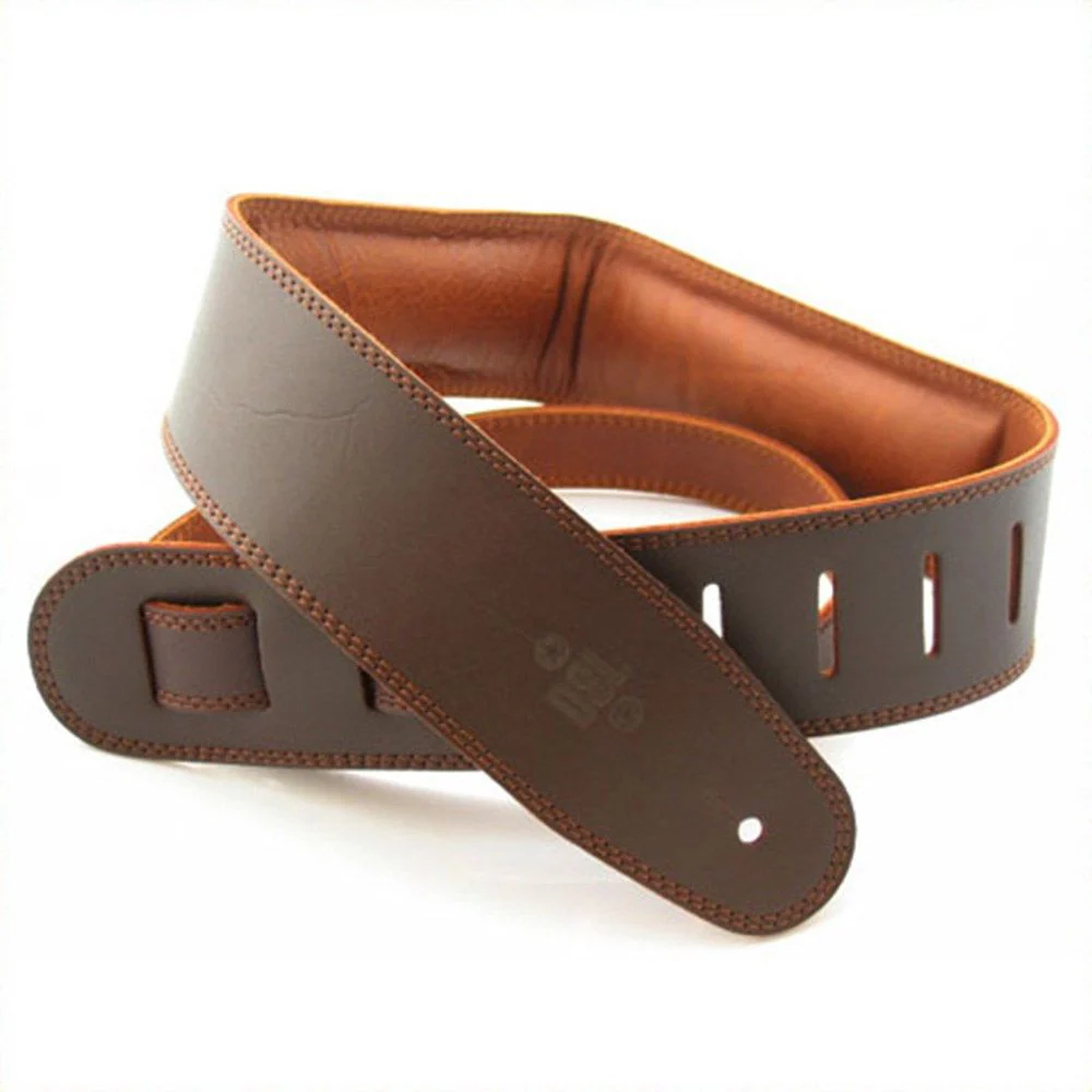 DSL GEG Series Padded Guitar Strap (Saddle Brown, Brown Backing, 2.5")