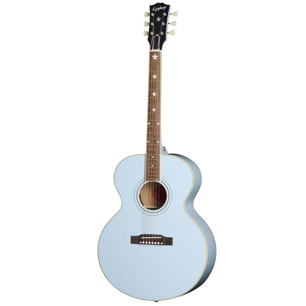 Epiphone 'Inspired By Gibson Custom' J-180 LS w/ Pickup (Frost Blue) inc Hard Case