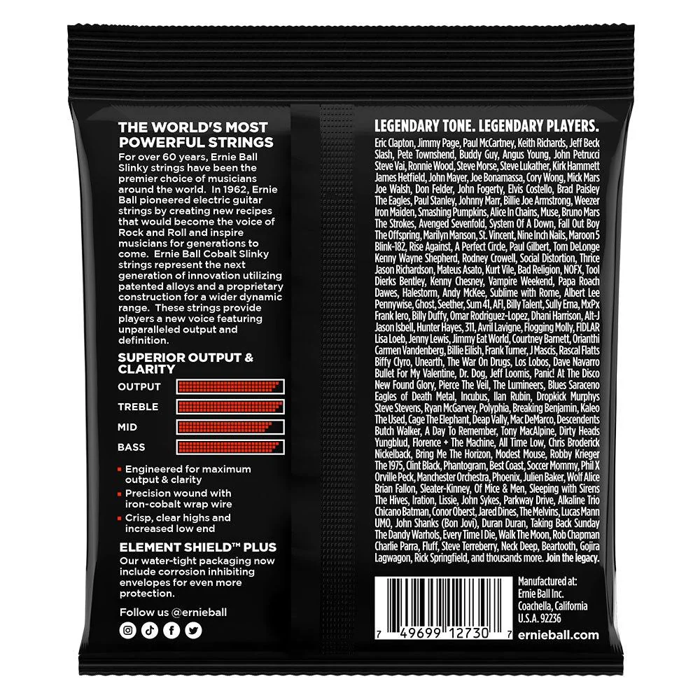 Ernie Ball 7-String Cobalt Skinny Top Heavy Bottom Slinky Electric Strings - (10-62)
