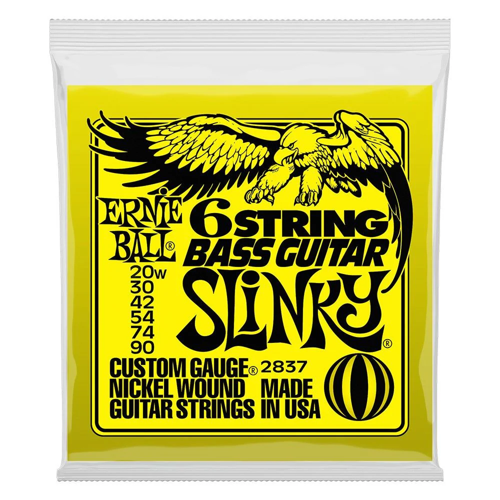 Ernie Ball Slinky 6-String w/ Small Ball End 29 5/8 Scale Bass Guitar Strings (20-90)