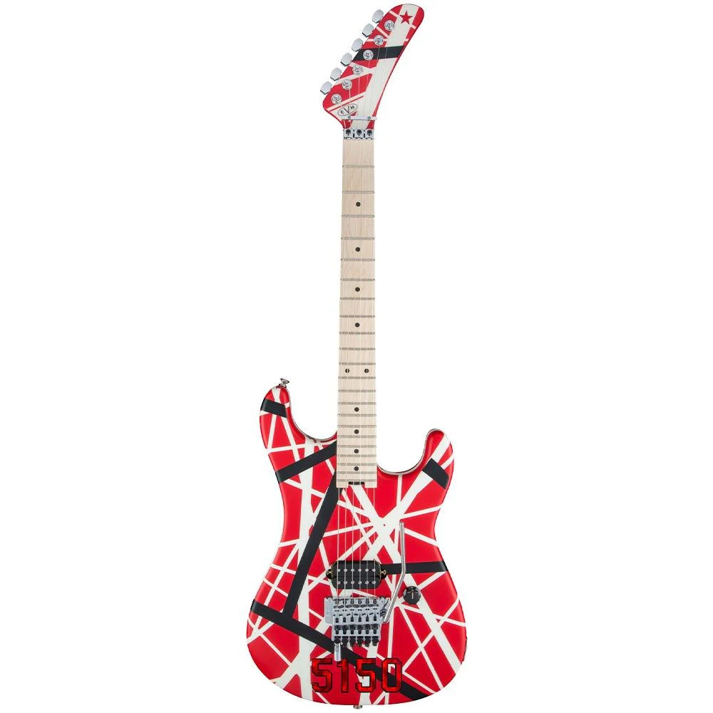 EVH Striped Series 5150 (Red w/ Black & White Stripes)
