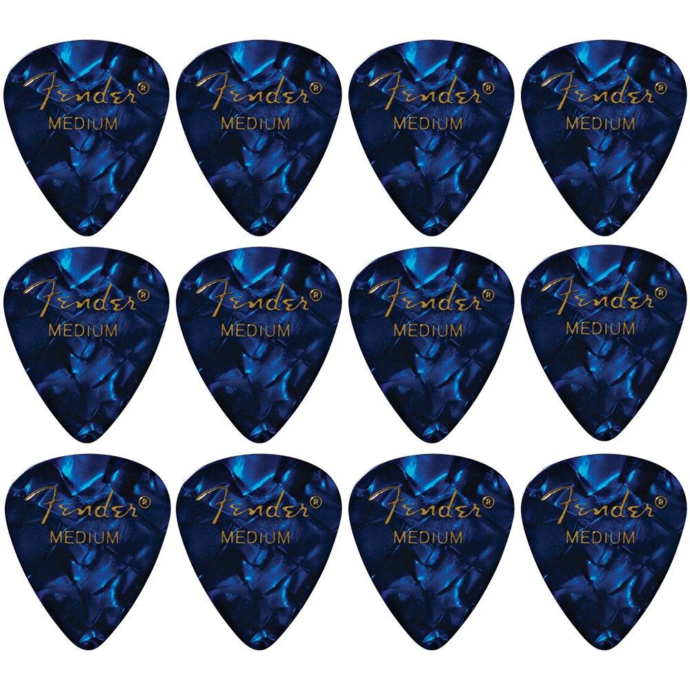 Fender 351 Shape Premium Celluloid Picks 12-Pack - Medium (Blue Moto)