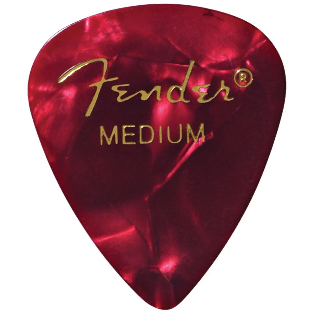 Fender 351 Shape Premium Celluloid Picks 12-Pack - Medium (Red Moto)