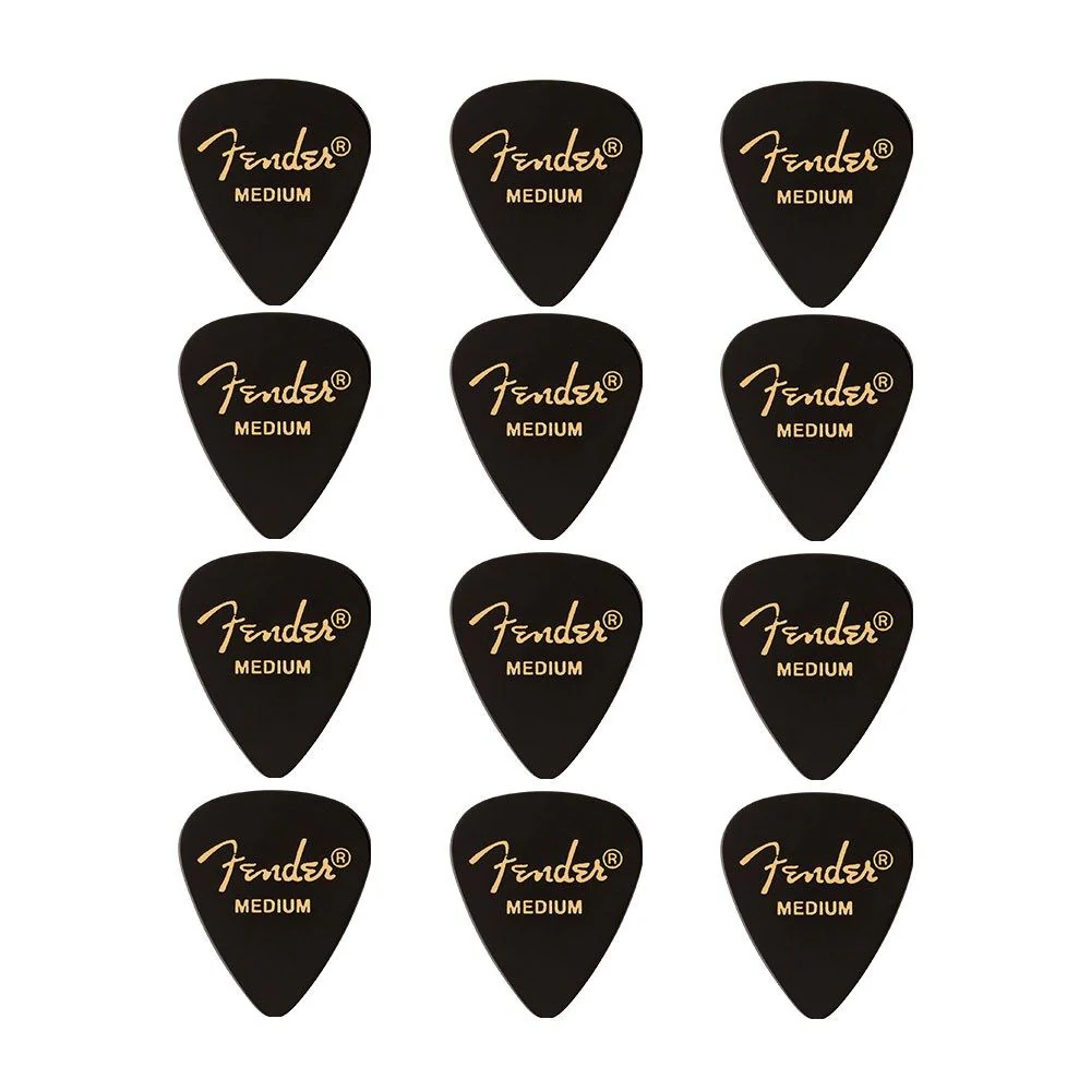 Fender 351 Shape Premium Picks 12-Pack - Medium (Black)