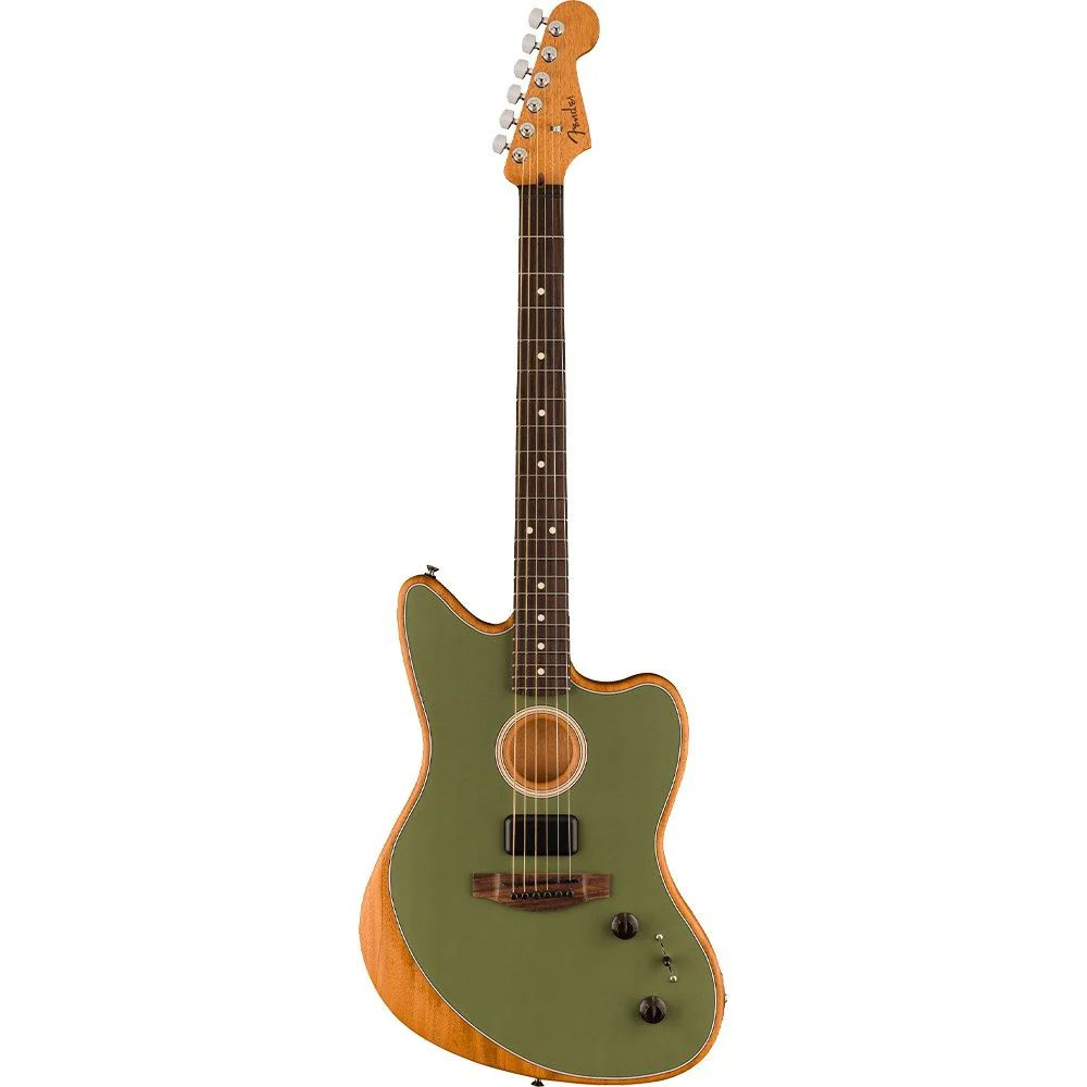 Fender Acoustasonic Player Jazzmaster Rosewood Fingerboard (Antique Olive)
