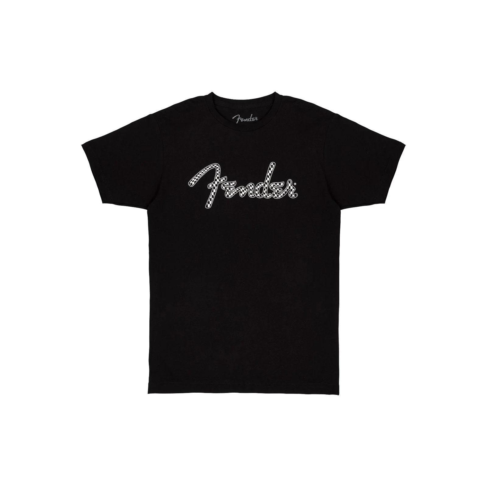 Fender Spaghetti Wavy Checker Logo Tee (Black) - Small