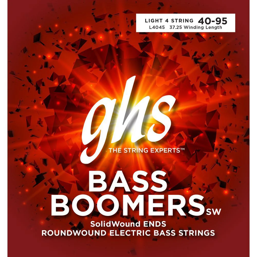 GHS Bass Boomers 4-String Light Solid Wound Electric Bass Strings (45-95)