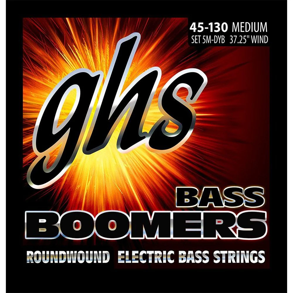 GHS Bass Boomers 5-String Medium Roundwound Electric Bass Strings (45-130)