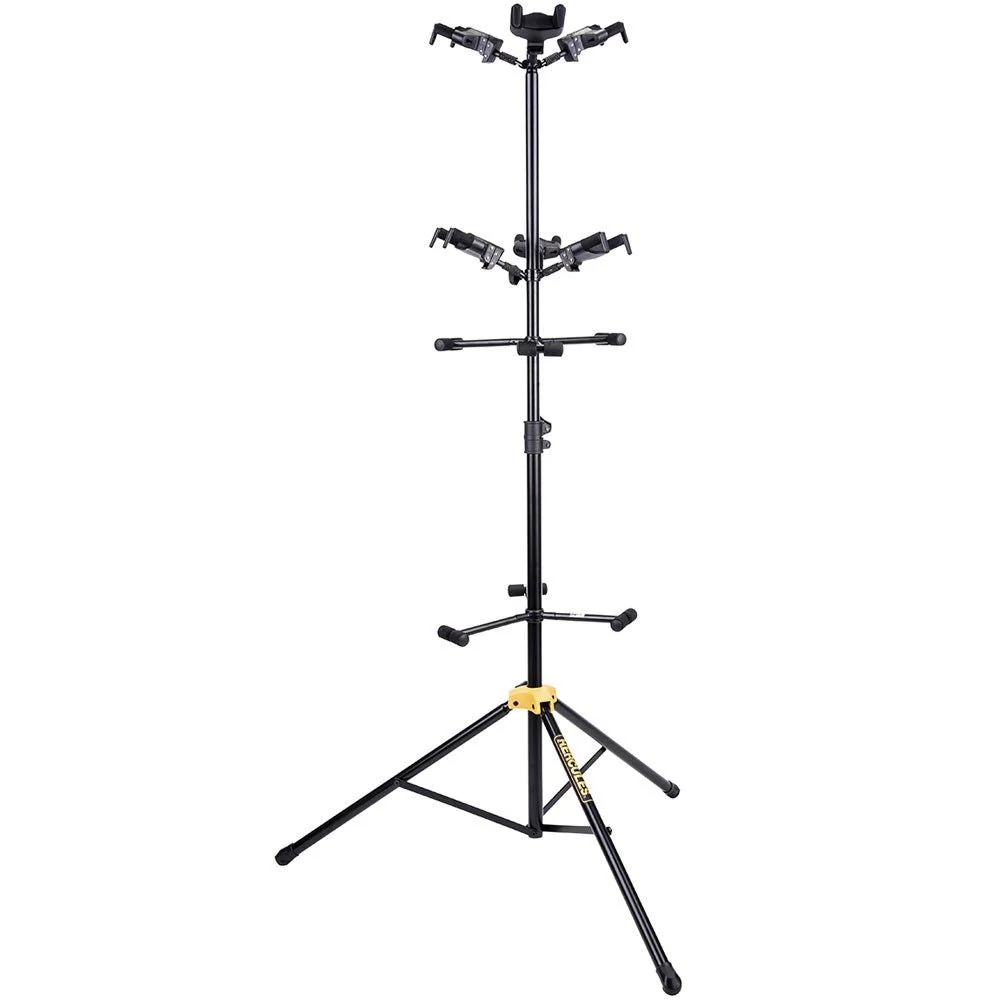 Hercules GS526B Plus Auto Grip System (AGS) 6-Piece Guitar Stand w/ Foldable Backrest