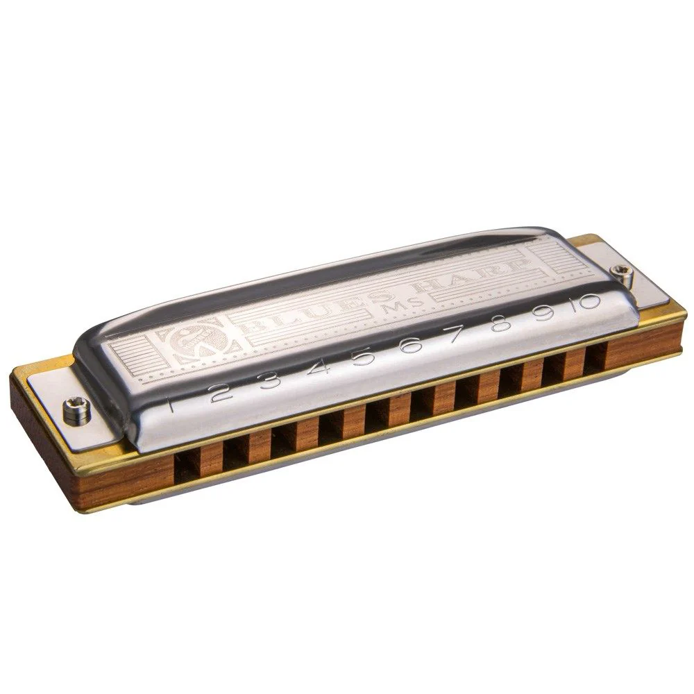 Hohner Blues Harp - 10 Hole Diatonic Harmonica w/ Wooden Reed In Key Db (D Flat)