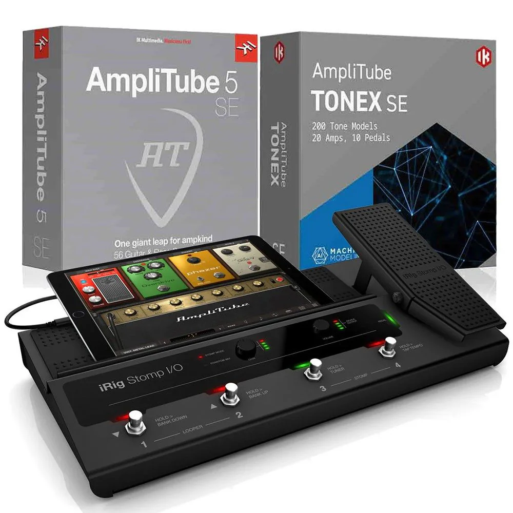IK Multimedia iRig Stomp USB Pedalboard Controller w/ AmpliTube 5 Software Bundle