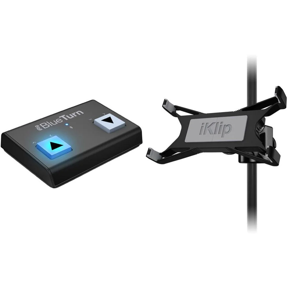 IK Multimedia Tablet Page Turner Bundle w/ iRig BlueTurn & iKlip Xpand