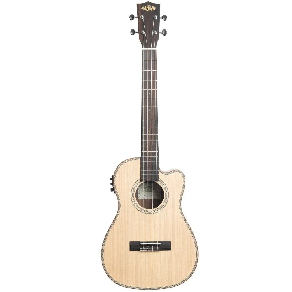 Kala Solid Spruce Top Striped Ebony Baritone Ukulele Cutaway w/ EQ