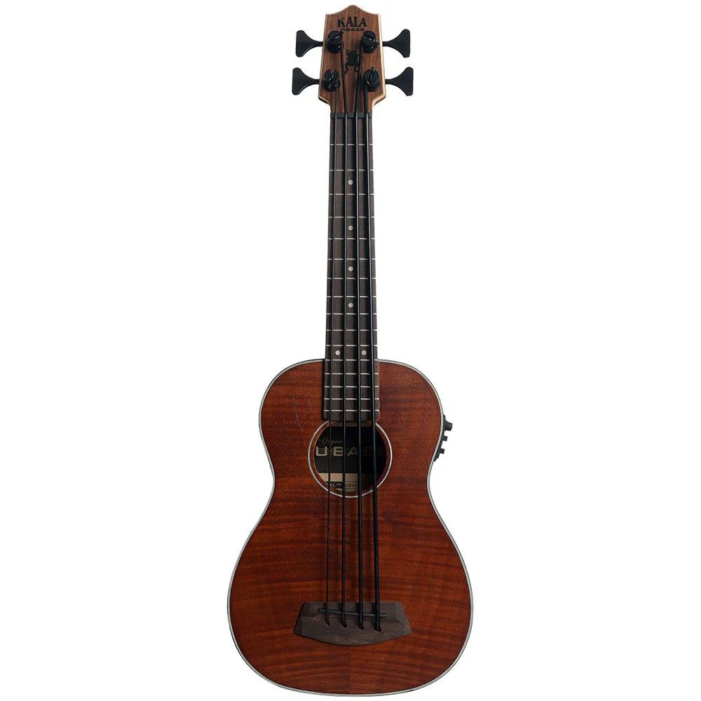 Kala U-Bass Left-Hand Acoustic Electric Ukulele Bass w/ Padded Bag (Exotic Mahogany)