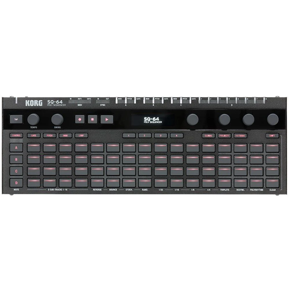 Korg SQ64 Polyphonic Step Sequencer w/ 8 Note Polyphony & 16 Mono Rhythm Tracks
