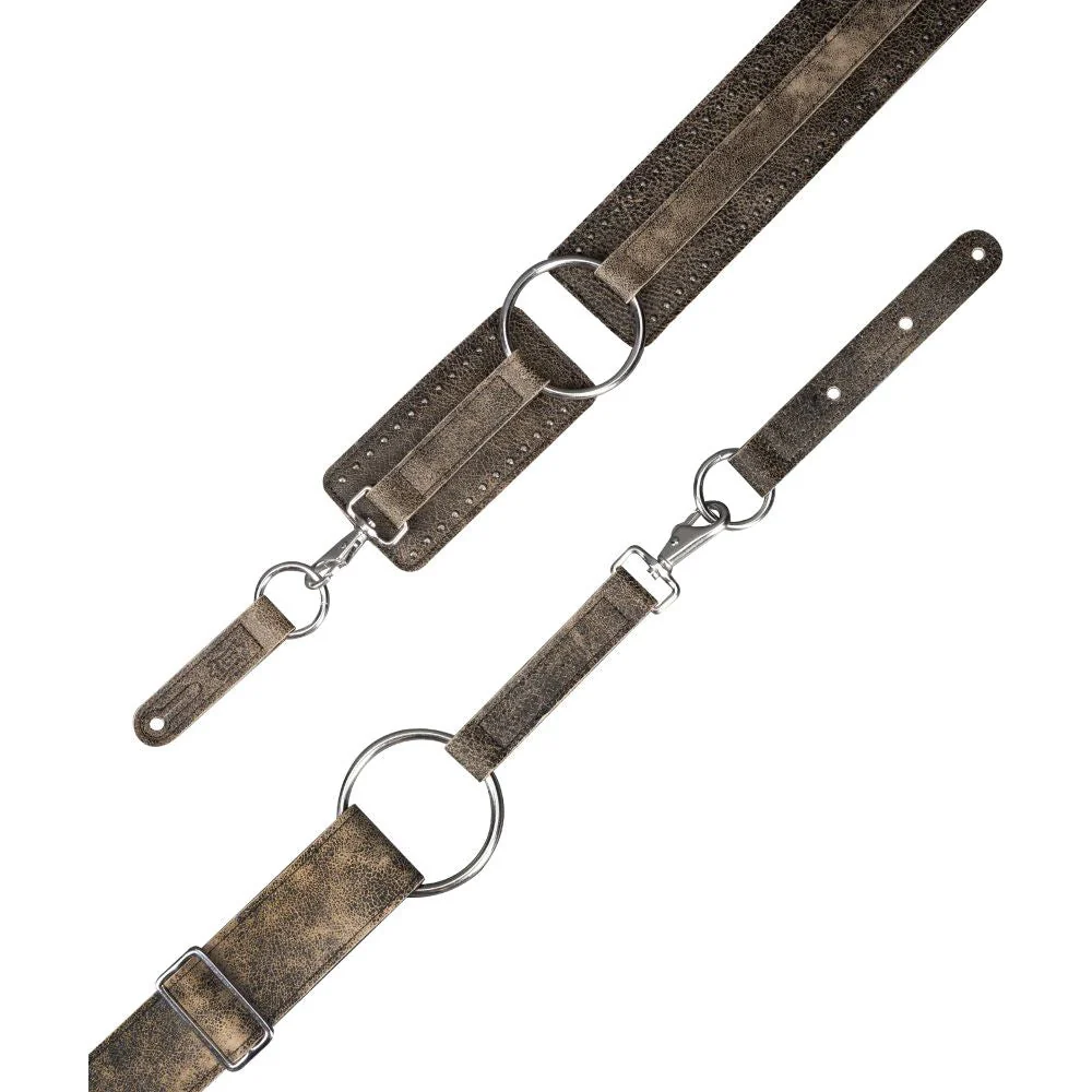 Levys Baldric Leather Guitar Strap (Distressed Black)