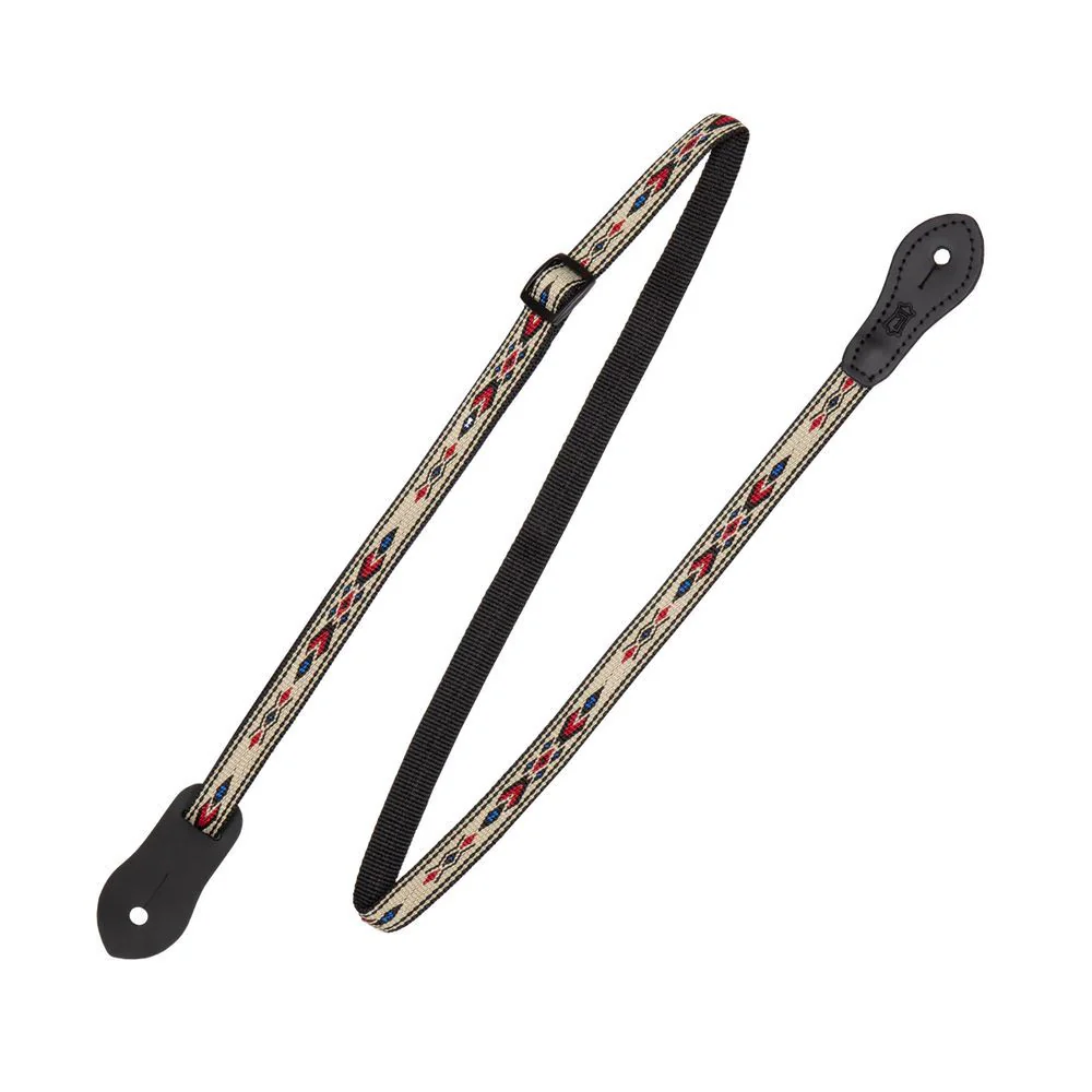 Levys Jacquard Mandolin/Ukulele Strap 1/2" (Beige/Red/Blue)