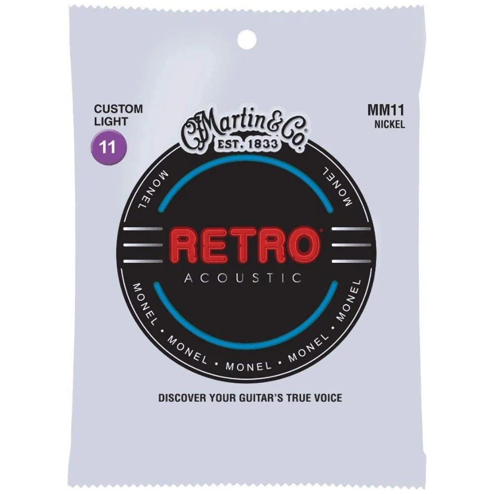 Martin MM11 Retro Custom Light Monel Acoustic Guitar Strings 11-52