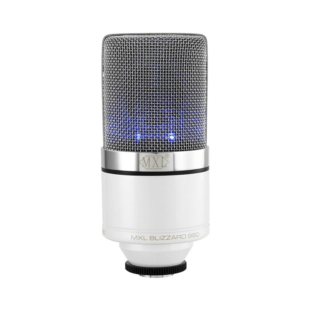 MXL 990 Vocal Condenser Microphone Pack w/ Blue Led (White)
