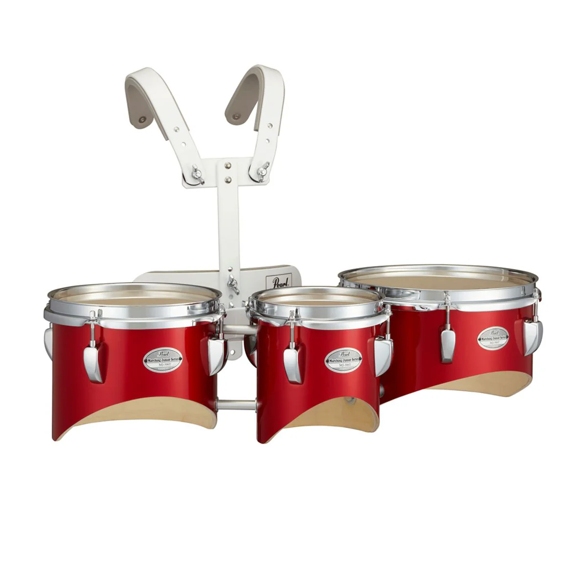 Pearl Junior Marching Tenor Trio Set w Carrier Cardinal Red