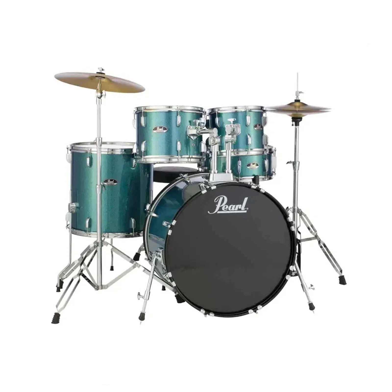 Pearl Roadshow 22" 5Pc Fusion Plus Drum Kit w/Hardware (Aqua Blue Glitter)