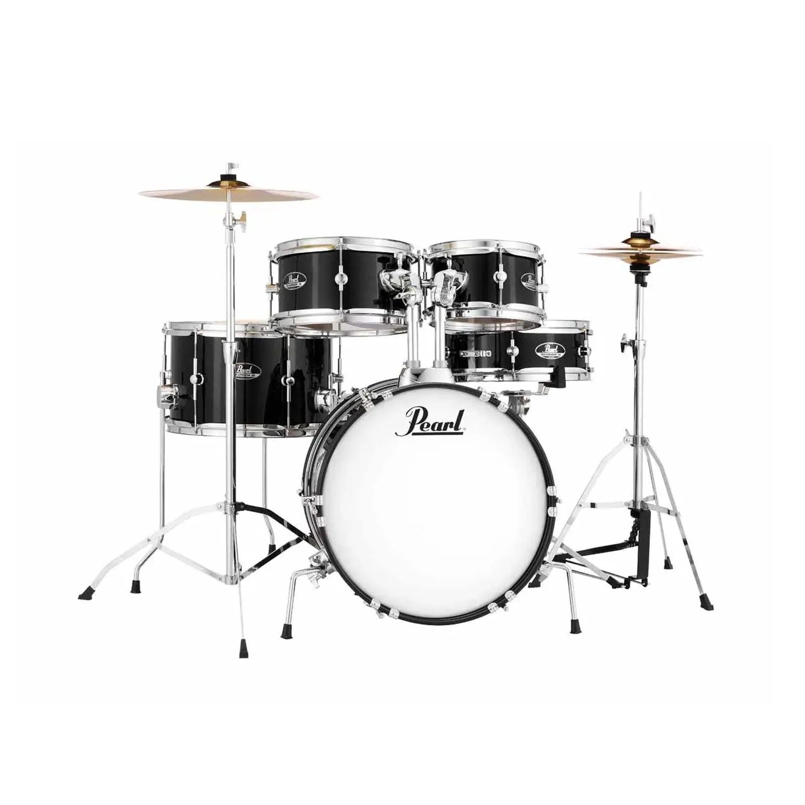Pearl Roadshow Junior 5Pc Drum Kit w/ Hardware & Cymbals (Jet Black)