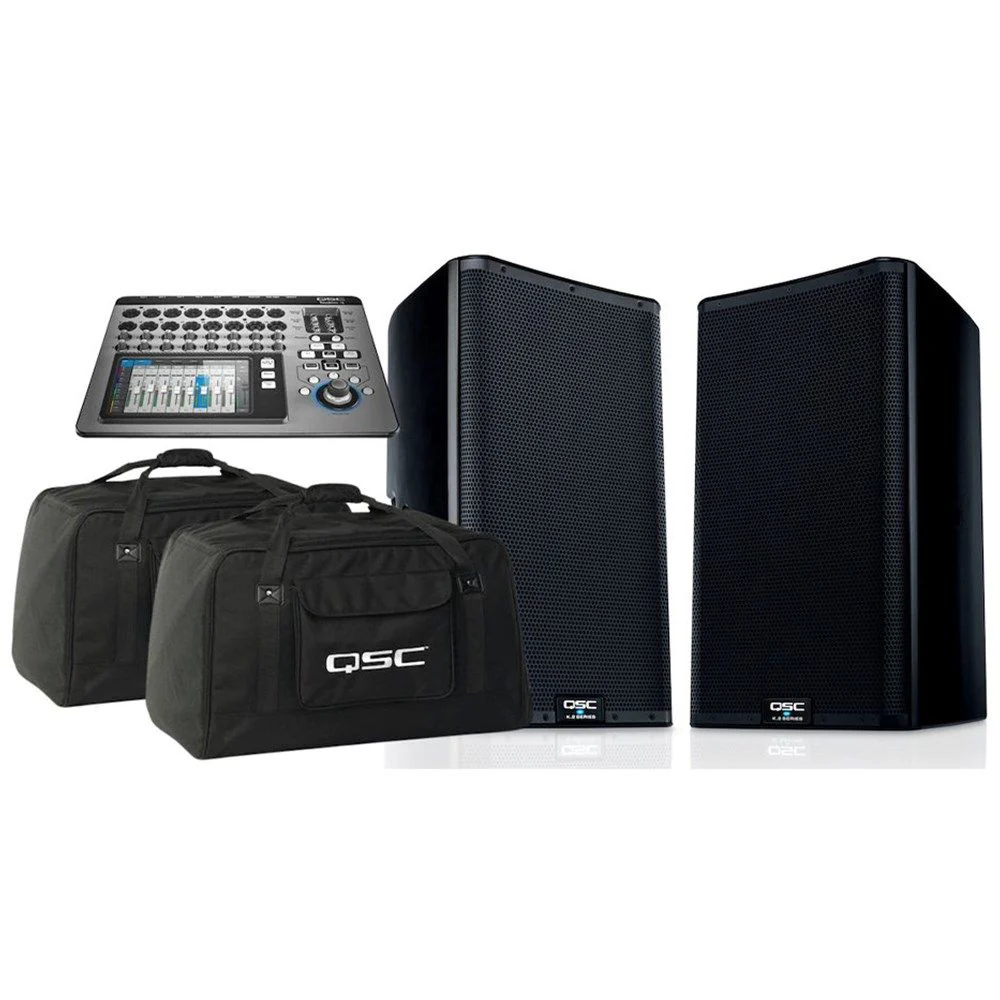 QSC K12 Bundle w/ 2 x K12.2, 2 K12 Totes & 1 x TouchMix-16