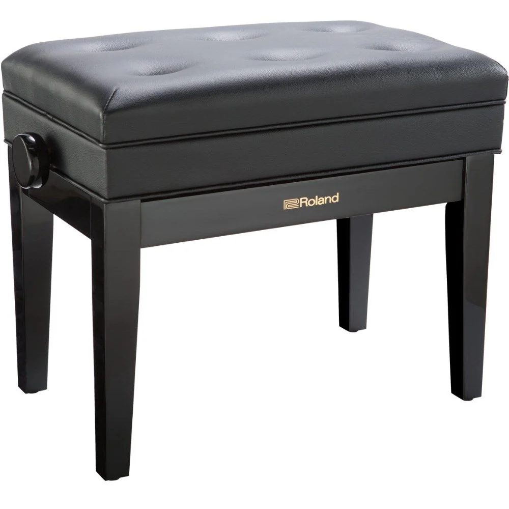Roland RPB400 Piano Bench w/ Cushioned Seat & Storage Compartment (Polished Ebony)