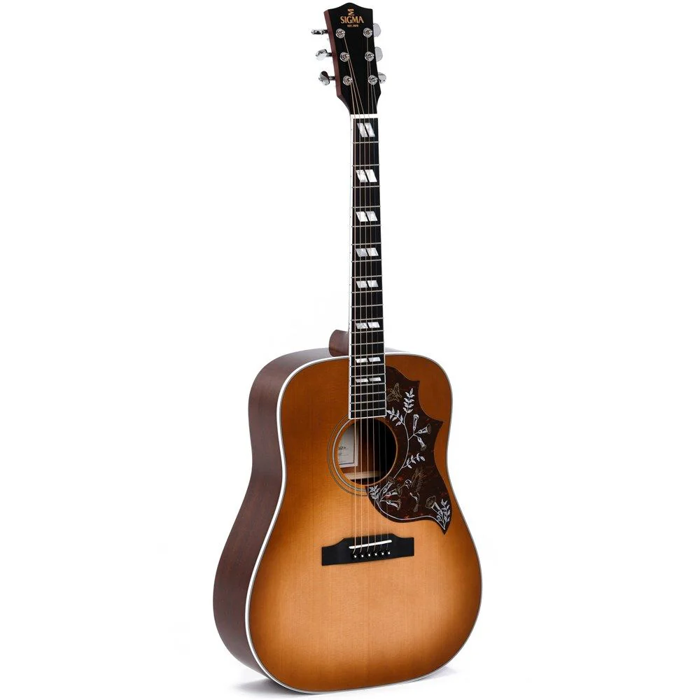Sigma DM-SG5 Acoustic Guitar w/ Solid Sitka Spruce Top & Pickup (Sunburst)