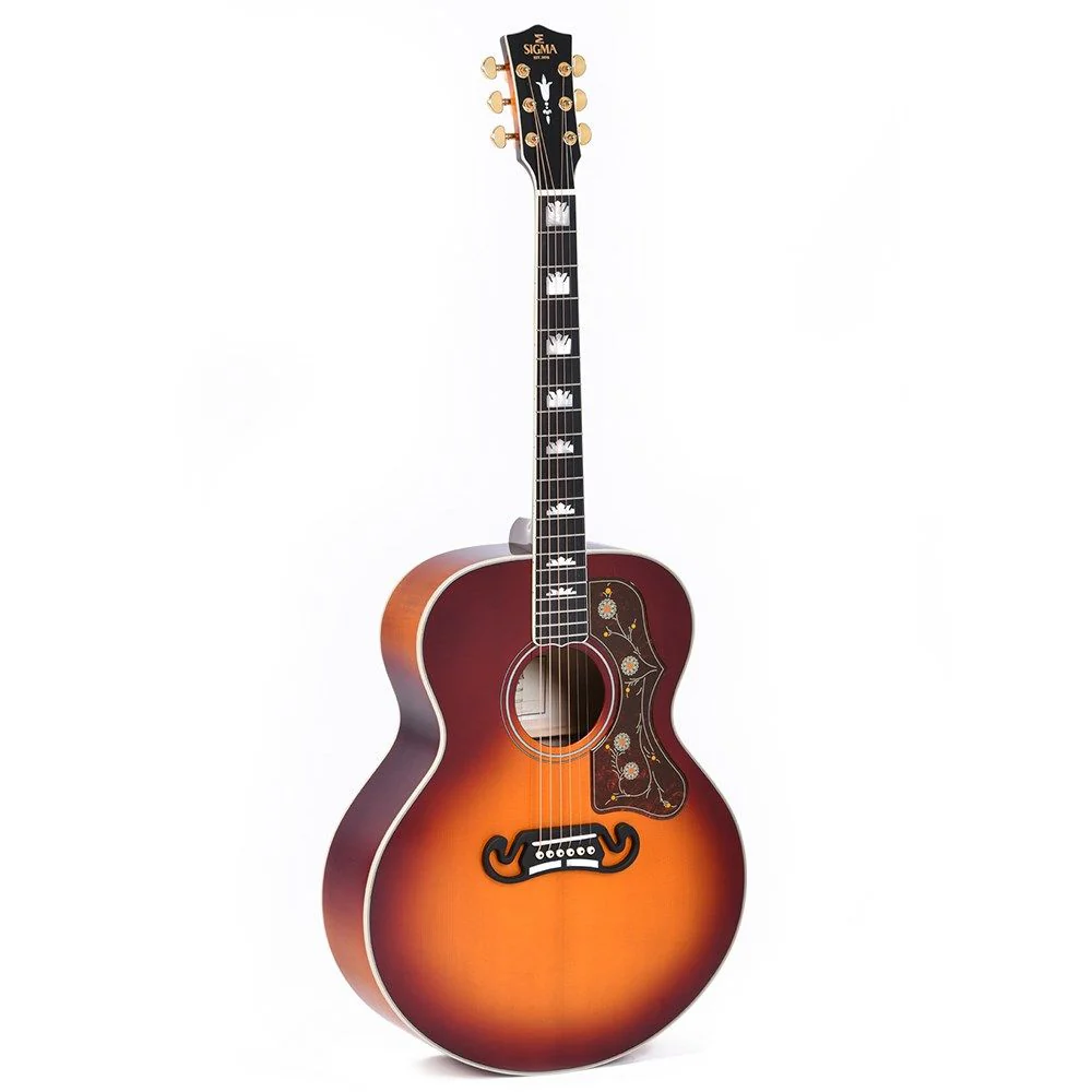 Sigma SGJA-SG200 Grand Jumbo Acoustic Guitar w/ Solid Top & Pickup (Autumn Burst)