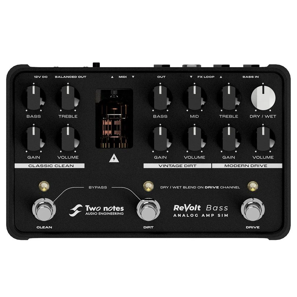 Two Notes Revolt Bass 3 Channel Bass Amp Simulator / DI w/ All Analog Signal Path