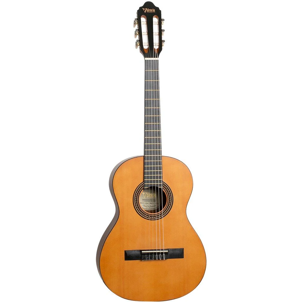 Valencia VC203HL Left-Hand 3/4 Size Hybrid Classical Guitar (Natural Satin)