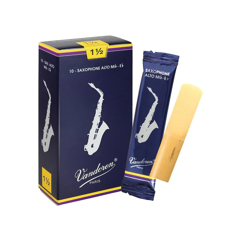 Vandoren Traditional Alto Sax Reeds Strength 1.5 10 Pack
