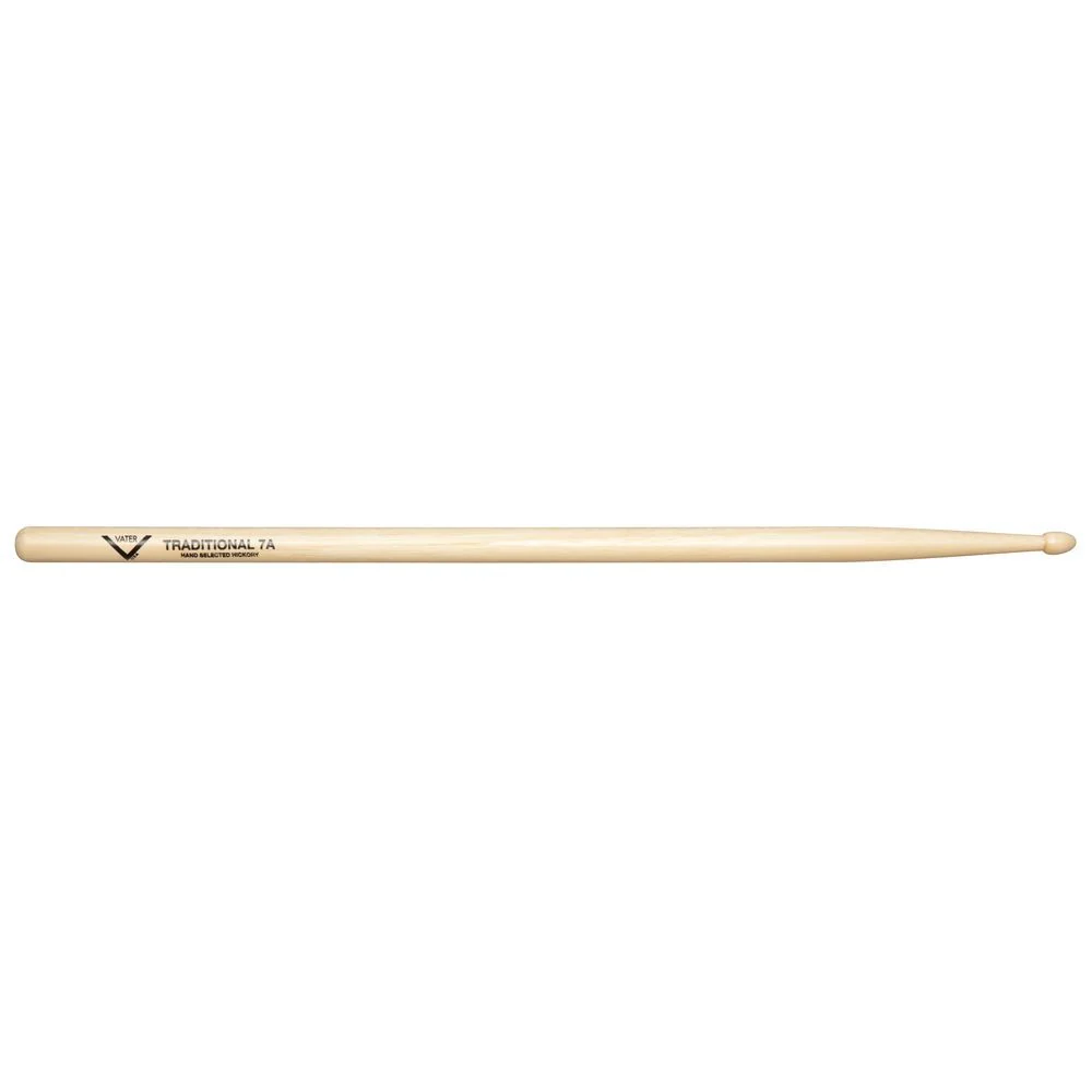 Vater VHT7AW Traditional 7A Ameican Hickory Wood Tip Drumsticks (Pair)