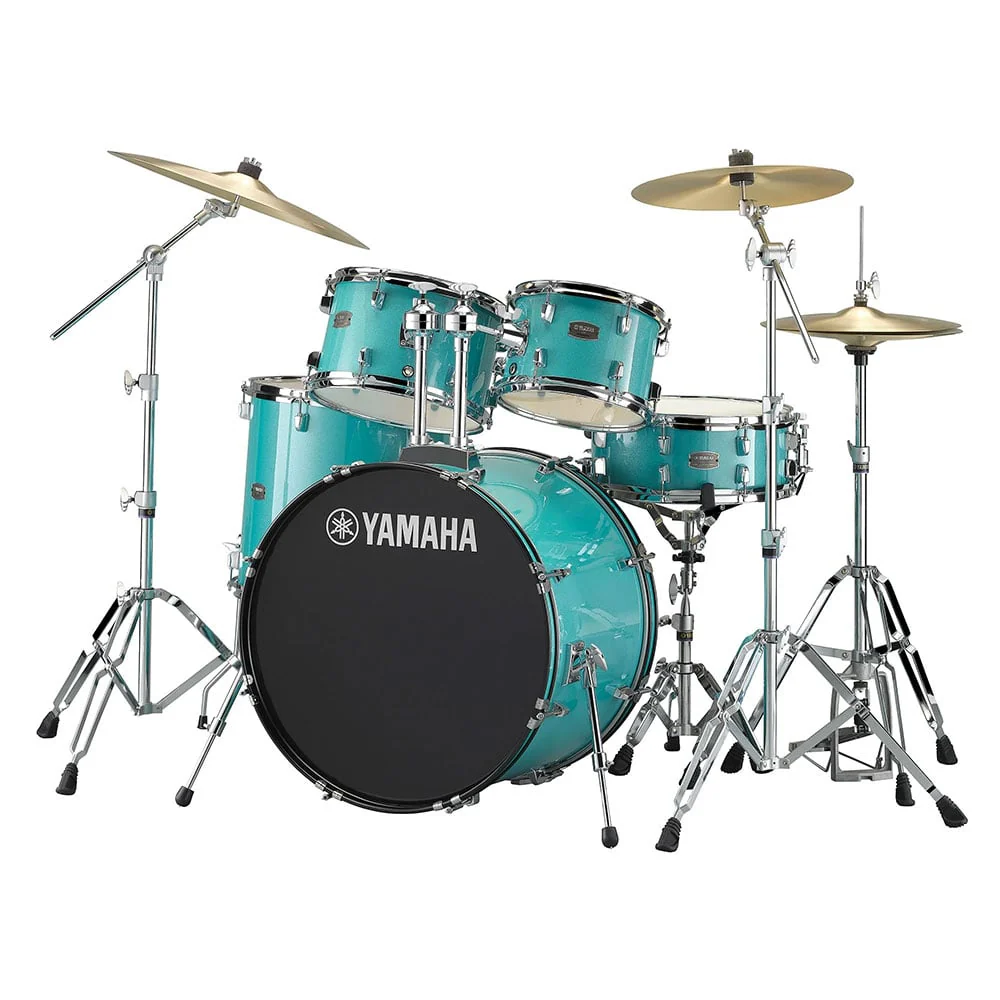Yamaha Rydeen Fusion 20" Drum Kit Pack w/ Cymbals & & Hardware (Turquoise Glitter)