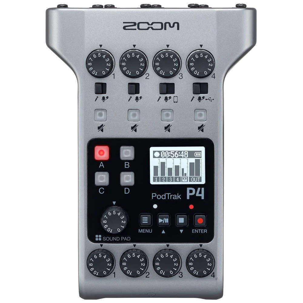 Zoom P4 Podtrak Podcast Recorder w/ 4 Mic Inputs & 4 Headphone Outputs